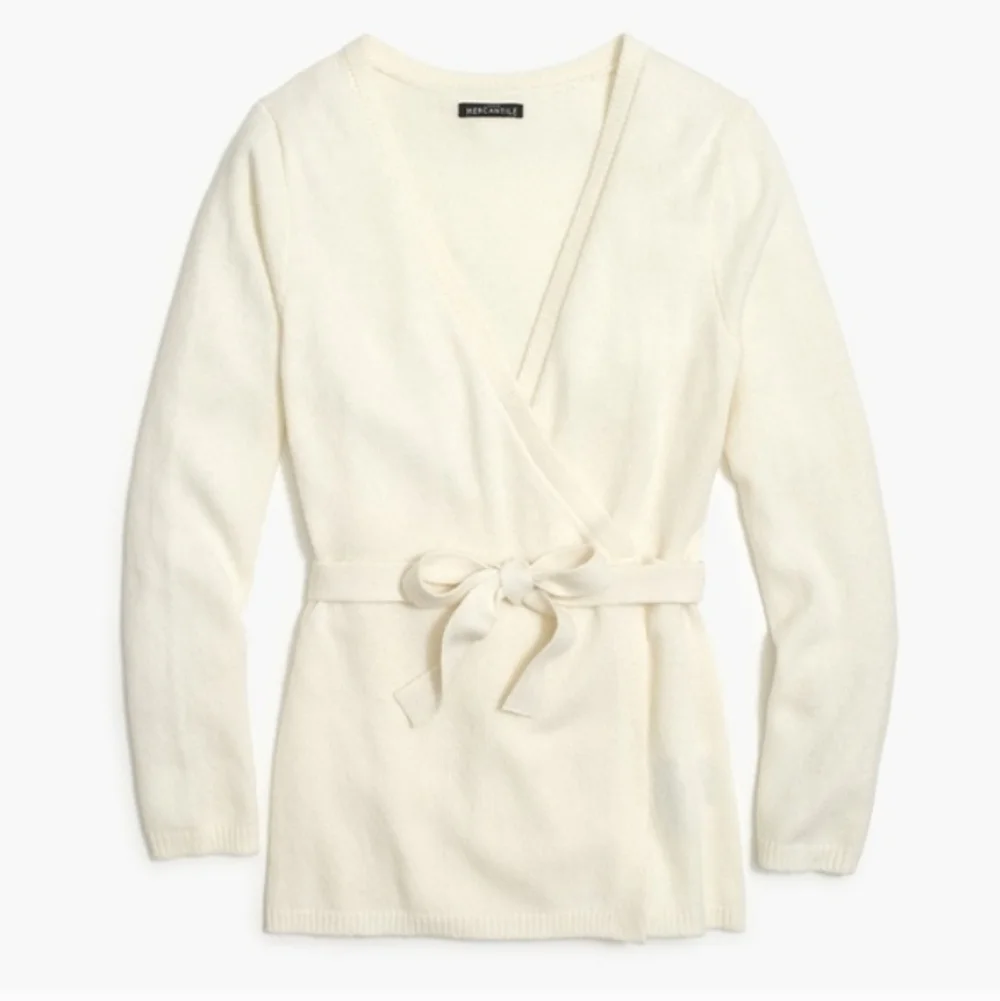 J. Crew Mercantile Full Wrap Tie Bow Sweater Sz S